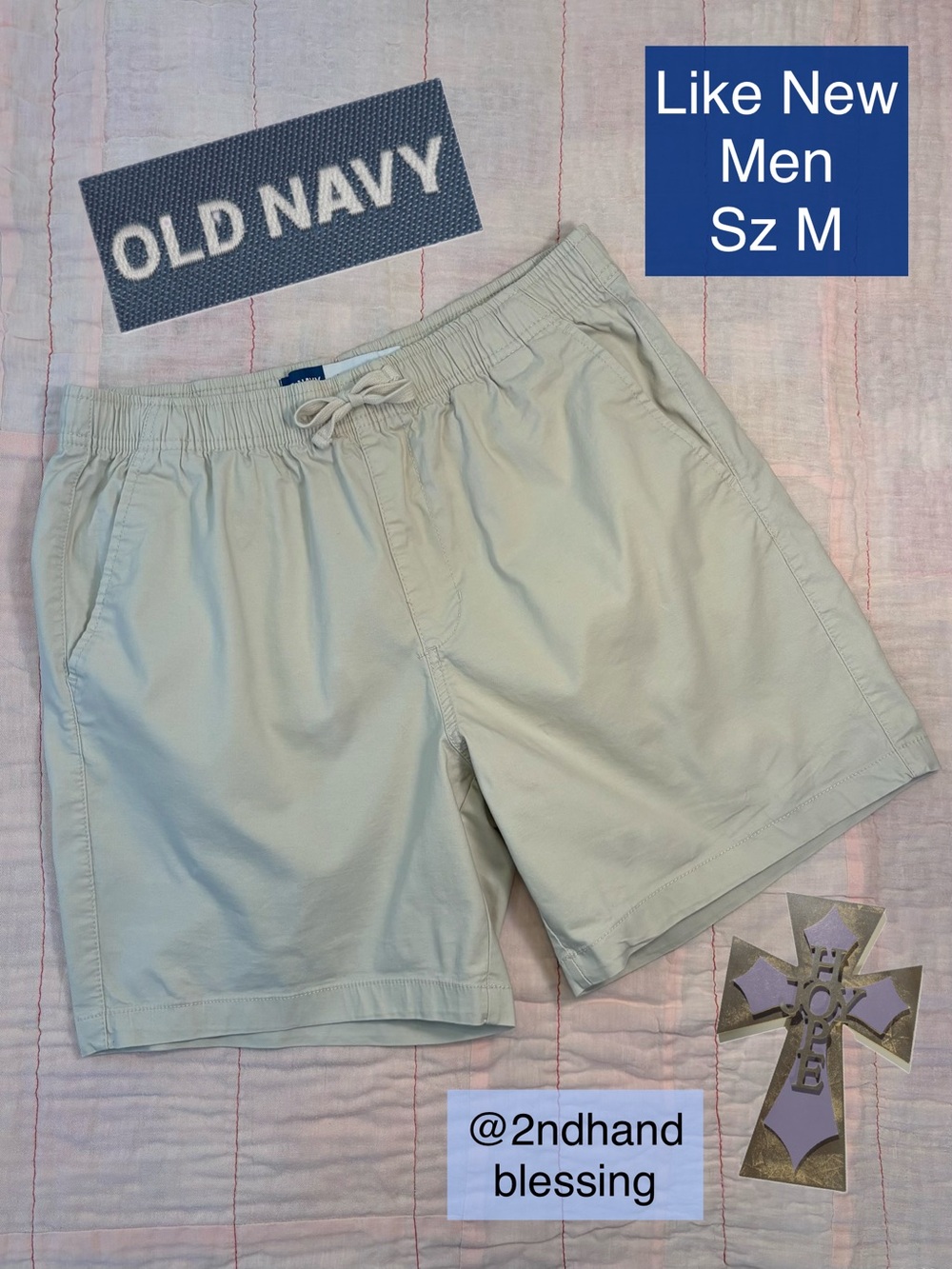 Like New Men’s Old Navy Jogger Shorts with Built-In Flex, Sz M, Wish Bone color